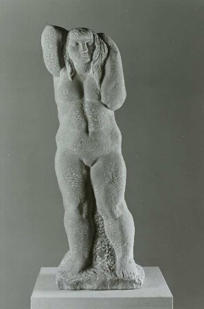 Frauenakt, stehend mit erhobenem Arm