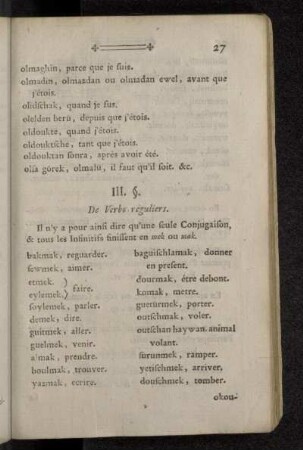 III. §. De Verbs reguliers.