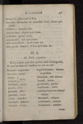 III. §. De Verbs reguliers.