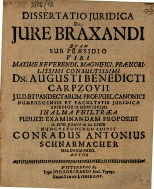 Diss. jur. de jure braxandi