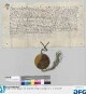 Kaiser Ludwig belehnt Chunrad den Waltstromeyr, Chunrad, dessen Sohn, und des letztgenannten Chunrad Söhne mit dem Forstmeisteramt über des Reiches Forst zu Nürnberg, nach deren Abgang solle das weibliche Geschlecht und nach Aussterben aller Söhne und Töchter des Waldstromerschen Geschlechtes sollen Heinrich Pfintzings Kinder, Söhne und Töchter, zur Nachfolge berufen sein; zugleich erteilt er den Vormündern der Waldstromerschen und Pfintzingschen Kindern, Konrad Groß, Schultheiß zu Nürnberg, Philipp Groß, dessen Bruder, Berchtolt dem Pfintzing, Konrad dem Stromer, Bürgern zu Nürnberg, und Friedrich Ebner, dem Landschreiber, die Mitbelehnung. - Sieger: der Aussteller.