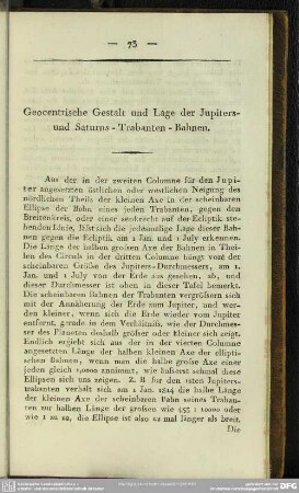 Geocentrische Gestalt und Lage der Jupiters- und Saturns - Trabanten - Bahnen