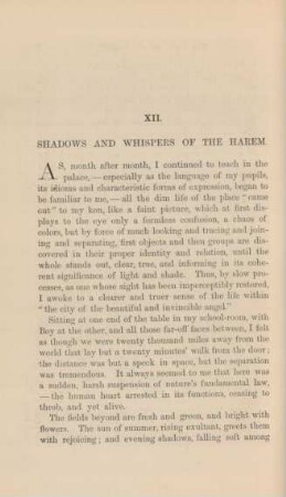 XII. Shadows and whispers of the harem