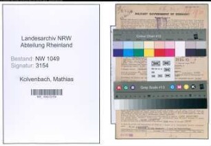 Entnazifizierung Mathias Kolvenbach , geb. 21.08.1898 (Kaufmann)