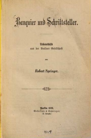 Banquier und Schriftsteller