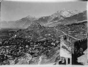 Sitten : Sitten an der Mündung der Sionne in die Rhone.