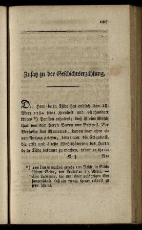 Zusatz zu der Geschichtserzaehlung