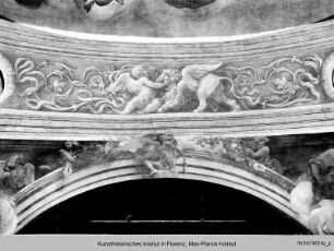 Evangelistensymbole und Ornament - Tambourzone m. Evangelistensymbolen