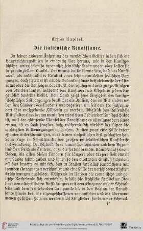 Erstes Kapitel: Die italienische Renaissance