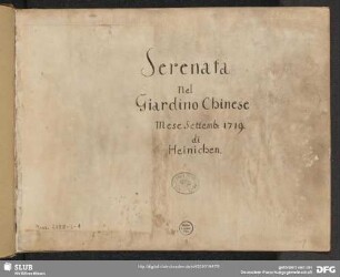 Serenata nel giardino cinese - Mus.2398-L-1 : V (5), orch, bc; SeiH 201