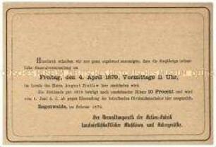 Einladung zu Generalversammlung