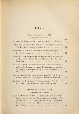 Archiv für die gesamte Physiologie des Menschen und der Thiere. 50. 1891