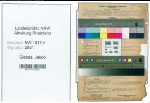 Entnazifizierung Jakob Giebes , geb. 20.01.1900 (Hilfsaufseher)