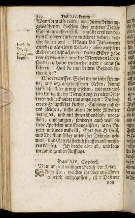 Das XIV. Capitel. Vom unrechtmässigen Beruff der Ketzer.