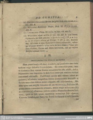 §. IX. Determinatio Verae Originis