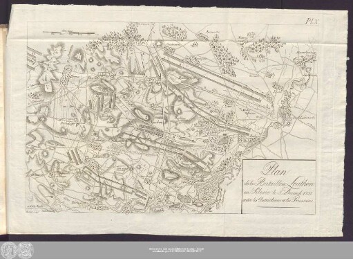 Plan de la Bataille de Leuthen en Silesie le 5 Decemb. 1757. entre les Autrichiens et les Prussiens