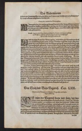 Von Spitz und Breyt Wegerich. Cap. LXII.