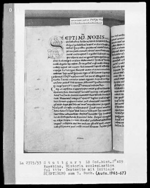 Eusebius, Historia ecclesiastica — Initiale S(EPTIMUM), Folio 113verso