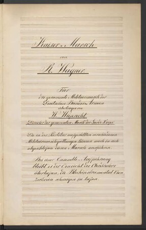 Kaisermarsch. Arr; Coro, orch; B-Dur; WWV 104