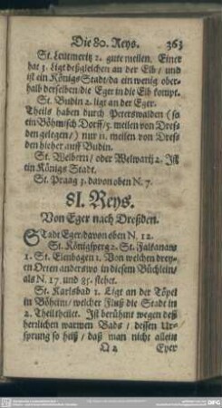81. Reys. Von Eger nach Dreßden