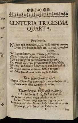 Centuria Trigesima Quarta.