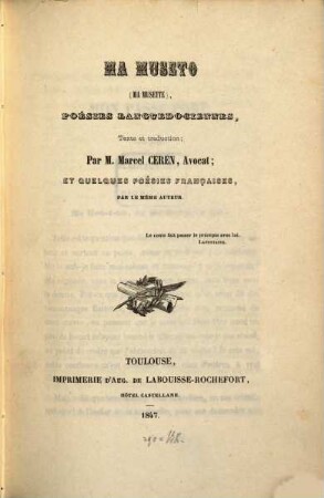 Ma Musetto (Ma Musette) Poésies Languedociennes : Texte et traduction et quelques poésies françaises par le même auteur