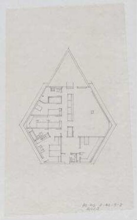 "Sternhaus" am Kleinen Wannsee (nicht realisiert) – Grundriss. Berlin-Wannsee, Bismarckstraße