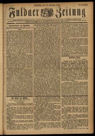 Ausgabe vom Samstag, den 13. Februar 1892.