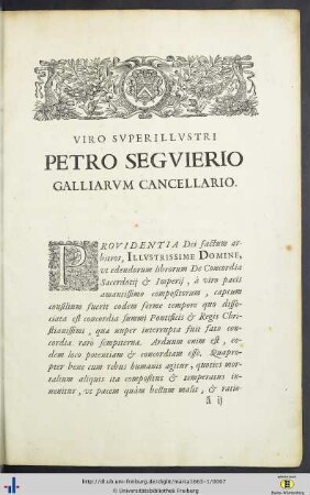 Petro Seguierio Galliarum Cancellario.
