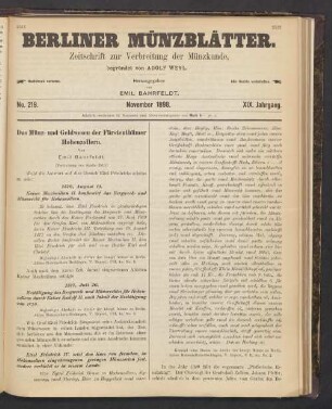 No. 219. November 1898