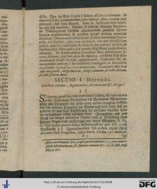 Sectio I. Historica.