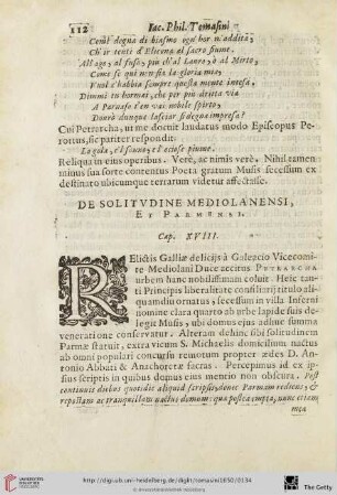 Cap. XVIII: De solitudine mediolanensi […]