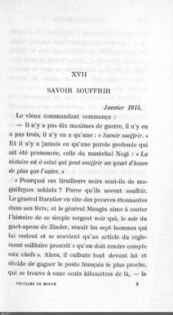 XVII. Savoir souffrir