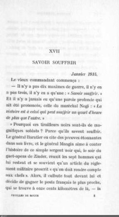 XVII. Savoir souffrir