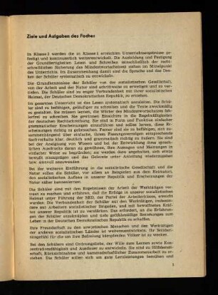 Ziele und Aufgaben des Faches