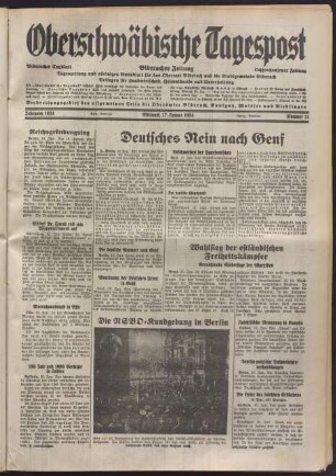 Oberschwäbische Tagespost : Biberacher Zeitung