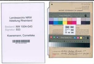 Entnazifizierung Corneliske Koenemann , geb. 16.08.1899 ()
