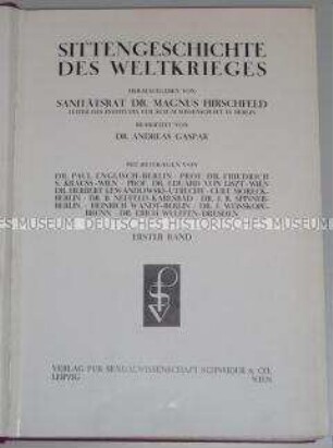 Sittengeschichte des Weltkrieges, Band 1