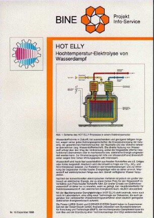 HOT ELLY. Hochtemperatur-Elektrolyse von Wasserdampf.