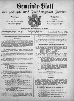 1891,47: No. 47, 22. November 1891