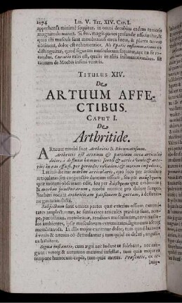 Titulus XVI. De Artuum Affectibus