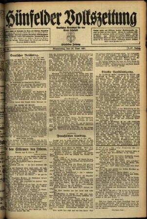 Ausgabe vom Donnerstag, den 16. Juni 1921.