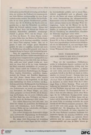 Neue Forschungen auf dem Gebiete der holländischen Kunstgeschichte