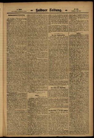 Zweite Ausgabe vom Dienstag, den 08. Juli 1913.