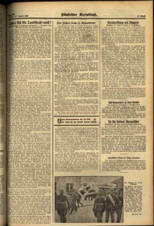 Zweite Ausgabe vom Montag, den 22. August 1938.