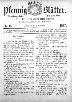 No. 45, Sonnabend, den 2. November