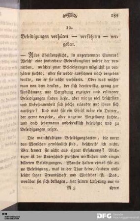 12. Beleidigungen verhüten - versöhnen - vergeben.