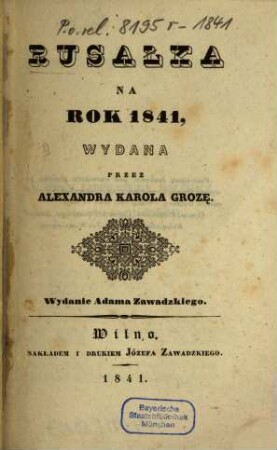 Rusałka : na rok ... 1841