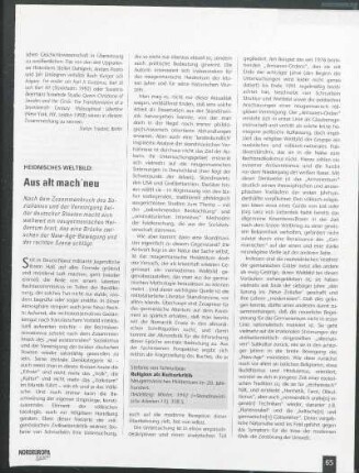 Heidnisches Weltbild: Aus alt mach' neu