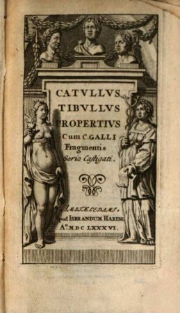 Catullus, Tibullus, Propertius, cum C. Galli fragmentis, serio castigati